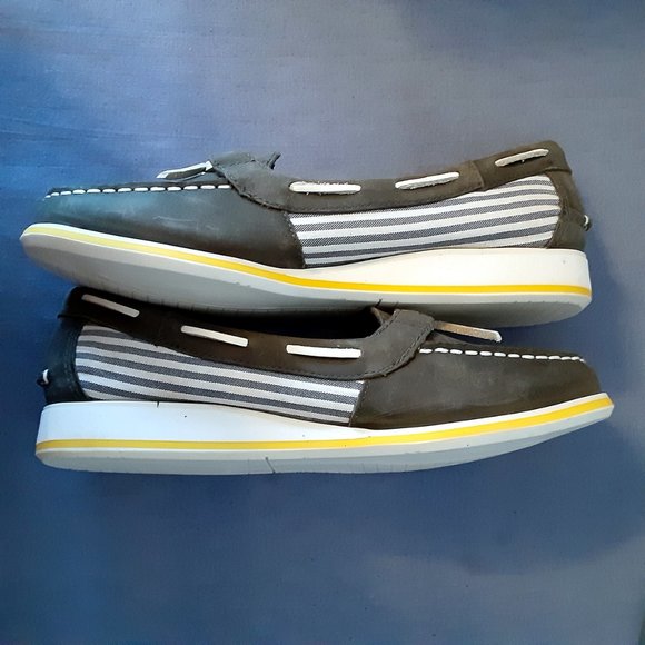 Lands' End Women's Gray and Striped Dockside Loafers Size; 8B - Picture 8 of 8